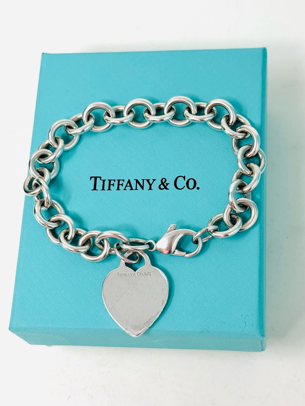 Authentic Tiffany & Co Heart Tag  Charm Bracelet.